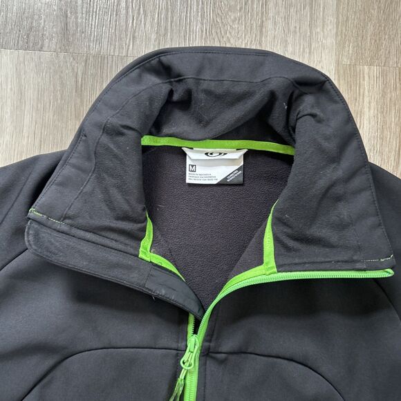 Salomon Clima Pro 10000 Ski Jacket Mens Medium Black Softshell Full Zip Coat - Picture 2 of 10